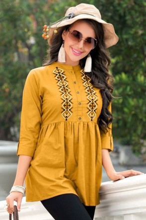Premium Jam-Cotton Western Top With Beautiful Embroidery Work
