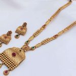 Premium Quality Gold Plated Long Necklace Set With Earrings
