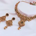 Premium Quality Gold Plated Necklace Set With Earrings