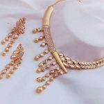 Premium Quality Gold Plated Necklace Set With Earrings